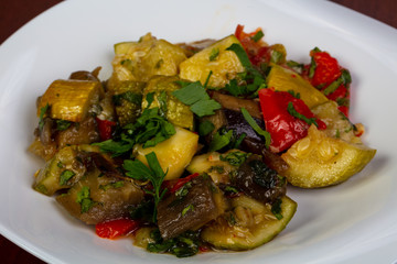 Baked vegetables salad