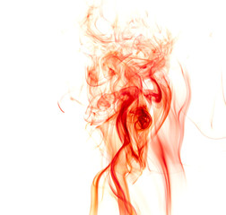 Red smoke on white background