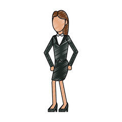 Executive businesswoman avatar scribble