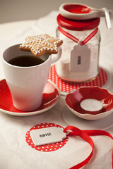 Coffee  cookies and sugar