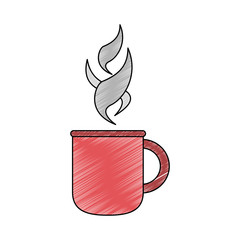 Hot coffee cup scribble