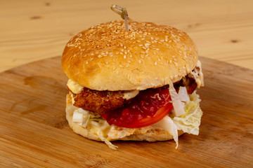 Homemade Hamburger with tomato