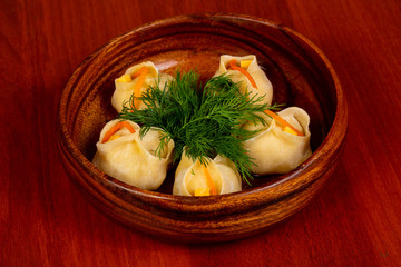 Uzbek traditional dumplings - Manti