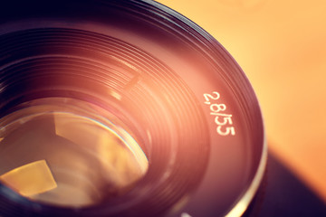 retro lens, macro, focus scale, black color