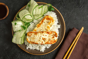 Tofu Steak with Rice
