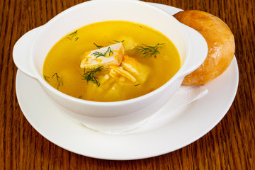 Fish soup with salmon