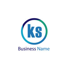 Initial Letter KS Logo Template Design