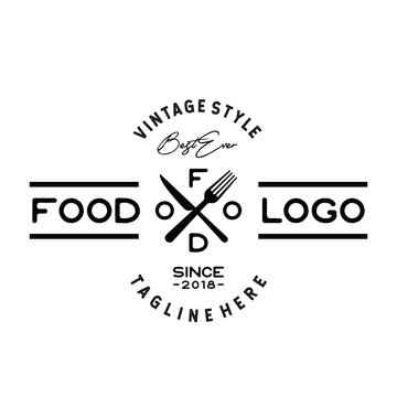 Hipster Cooking and Restaurant Logo Vector