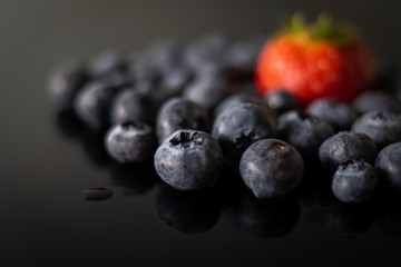 Soft fruits, blueberries and strawberry