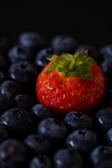 Soft fruits, blueberries and strawberry