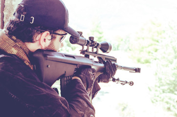 sniper silhouette close up