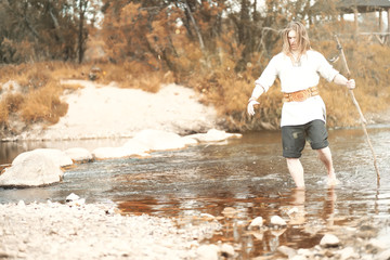 A man in ethnic clothes is a Scandinavian