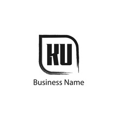Initial Letter KU Logo Template Design