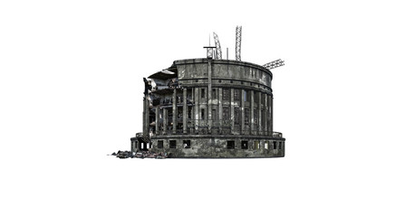 Central bank building ruins