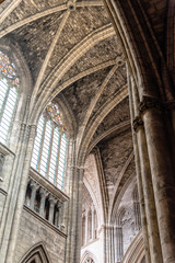 Interior view of St Andrew Cathedral in Bordeaux