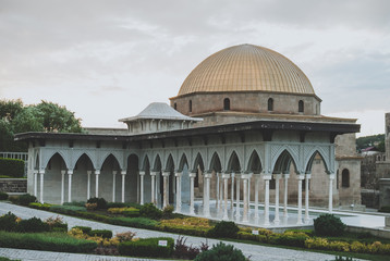 Ancient renovated fortress in sunset. Akhaltsikhe, Georgia. Local historic landmark