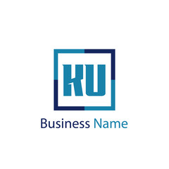 Initial Letter KU Logo Template Design
