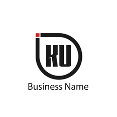 Initial Letter KU Logo Template Design