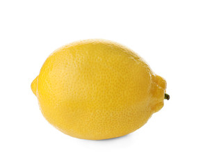 Whole ripe lemon on white background