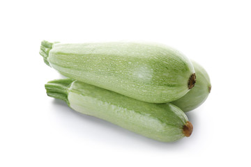 Fresh squashes on white background