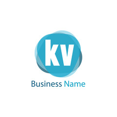 Initial Letter KV Logo Template Design