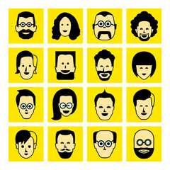 avatar icons, face icons