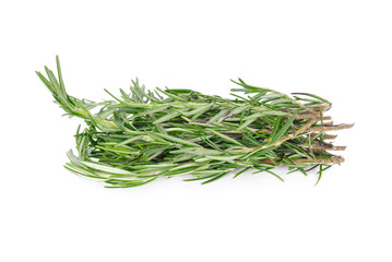 pile of fresh rosemary on white background