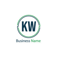 Initial Letter KW Logo Template Design