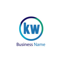 Initial Letter KW Logo Template Design