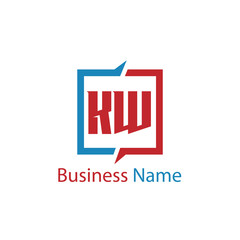 Initial Letter KW Logo Template Design