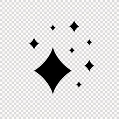 Vector Shine Icon on Transparent Backgrund, Flat Comics Symbol.