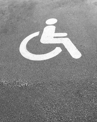 Marked parking for people with a mobility impairment