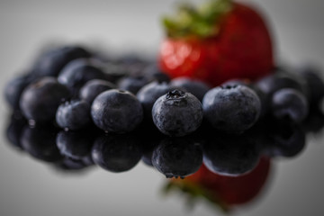 Soft fruit, blueberries isolated