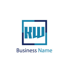 Initial Letter KW Logo Template Design