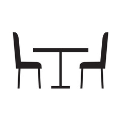 table and chairs icon-vector illustration