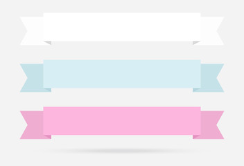 Fototapeta premium popular label ribbon pastel color banner origami paper vintage isolated background