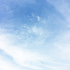 White clouds and blue sky background