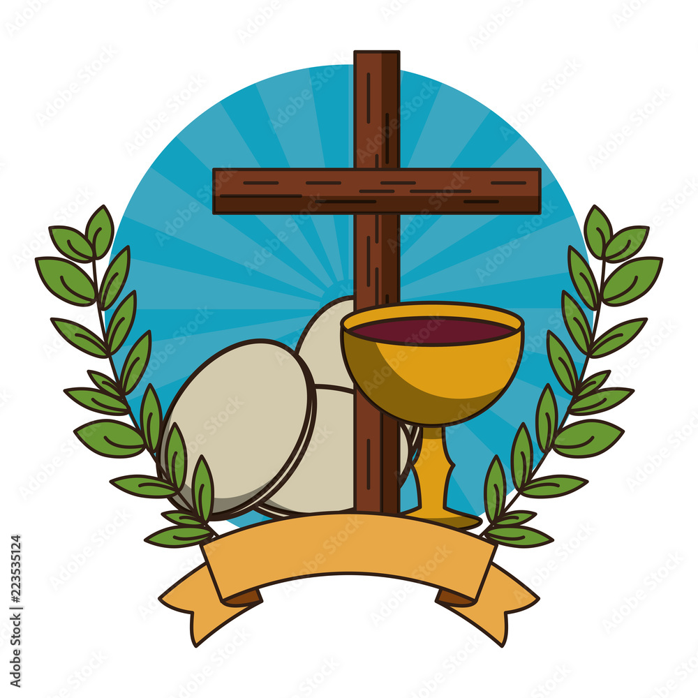 Poster christian wooden cross symbol