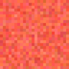 Pixel square tiled mosaic background - geometrical vector graphic design from colored squares in red tones