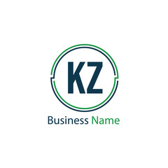 Initial Letter KZ Logo Template Design