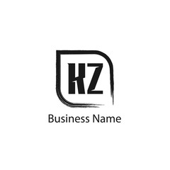 Initial Letter KZ Logo Template Design