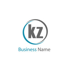Initial Letter KZ Logo Template Design
