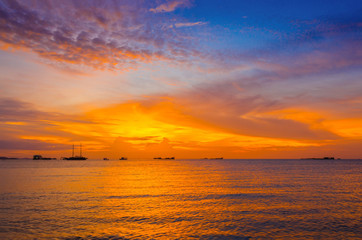 Beautiful sunset in Pattaya Thailand.