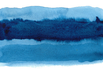 Blue abstract watercolor background. Hand painted illustration.