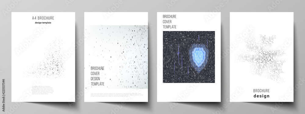 Wall mural vector layout of a4 format cover mockups design templates for brochure, magazine, flyer, booklet, re
