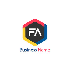 Initial Letter FA Logo Template Design