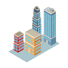 Company buildings isometric