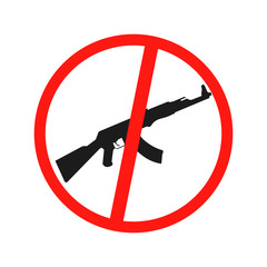 Obraz premium Prohibiting sign for gun. No gun sign. Vector illustration