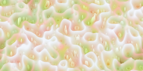 Smooth waxy spikes like melted wax or coral or organic surfac