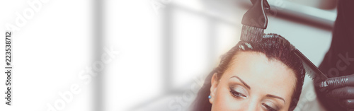 Hairdresser coloring hair